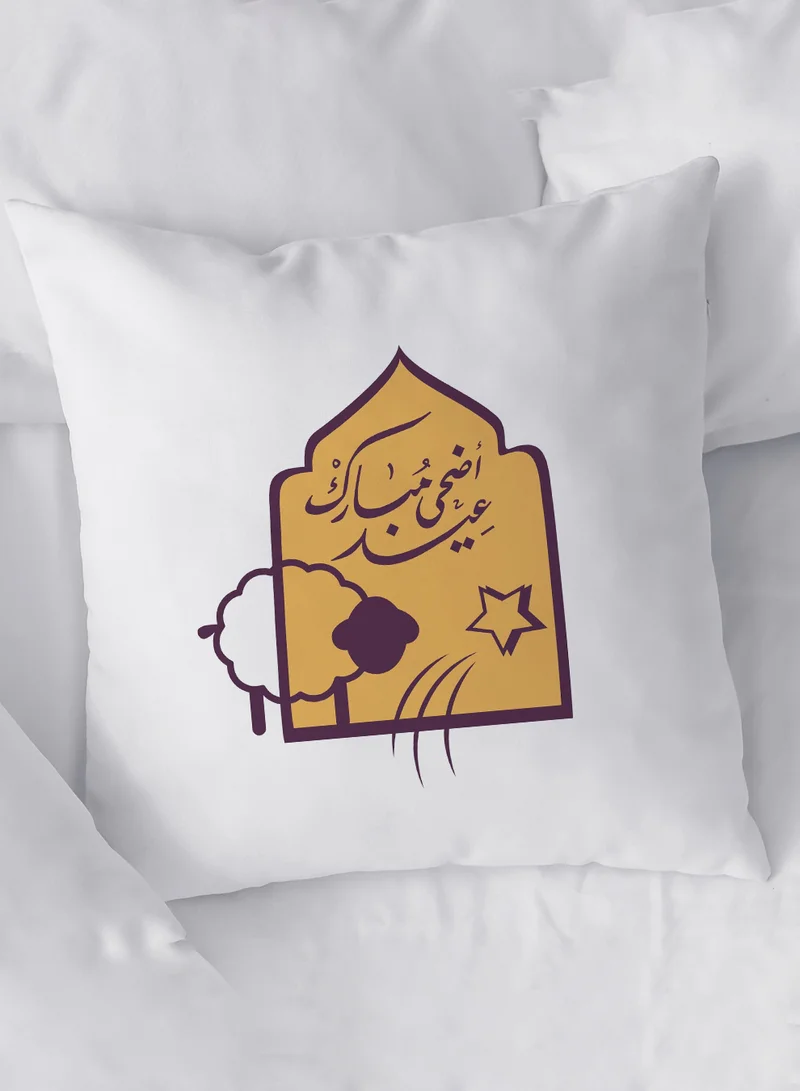 LOWHA Polyester Pillowcase Cushion Cover with Eid Adha Mubarak Design